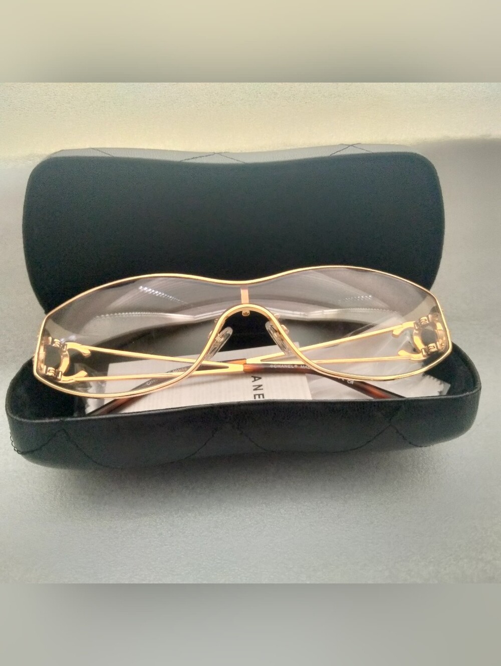 CHANEL Rhinestone CC Logo Golden Tone Sunglasses - Picture 8 of 16